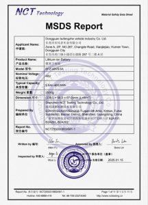 MSDS Certificate